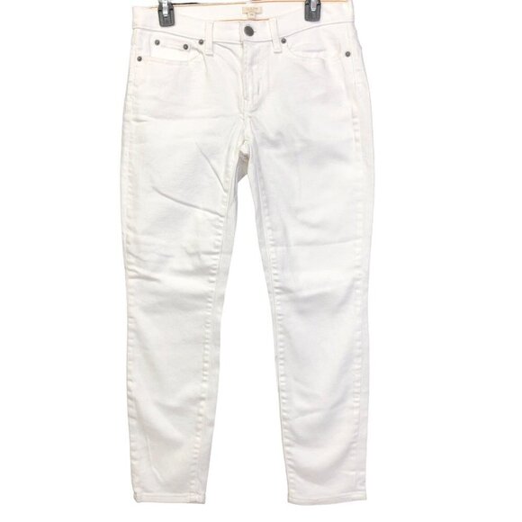 J. Crew Denim - J CREW WHITE DENIM STRETCH skinny mid rise‎ JEANS size 28